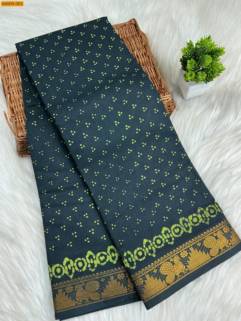Sungudi Cotton dot printed saree