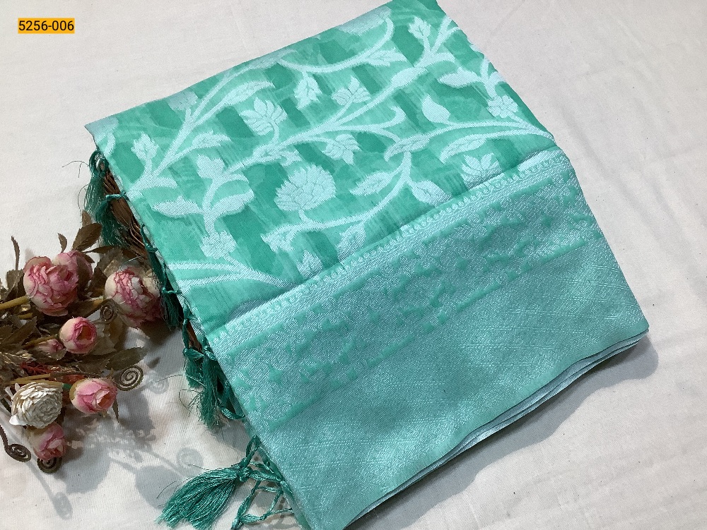 [5256-006] Chanderi Cotton Blend Saree