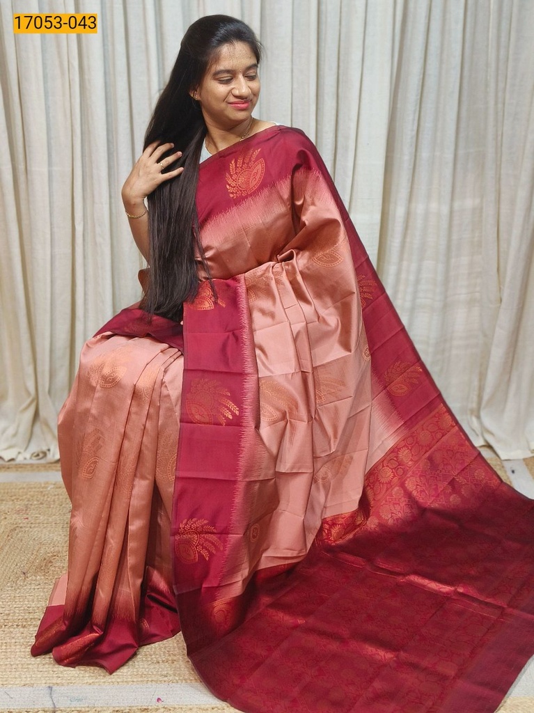 [17053-043] Mayuri Menpattu Ikkat Border Soft Silk Saree (17053-043)