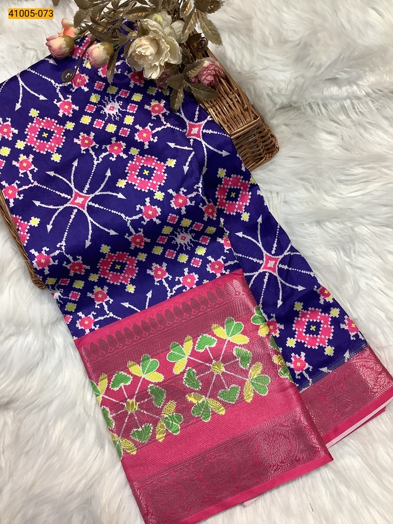 Pochampally Printed Dola Silk Saree