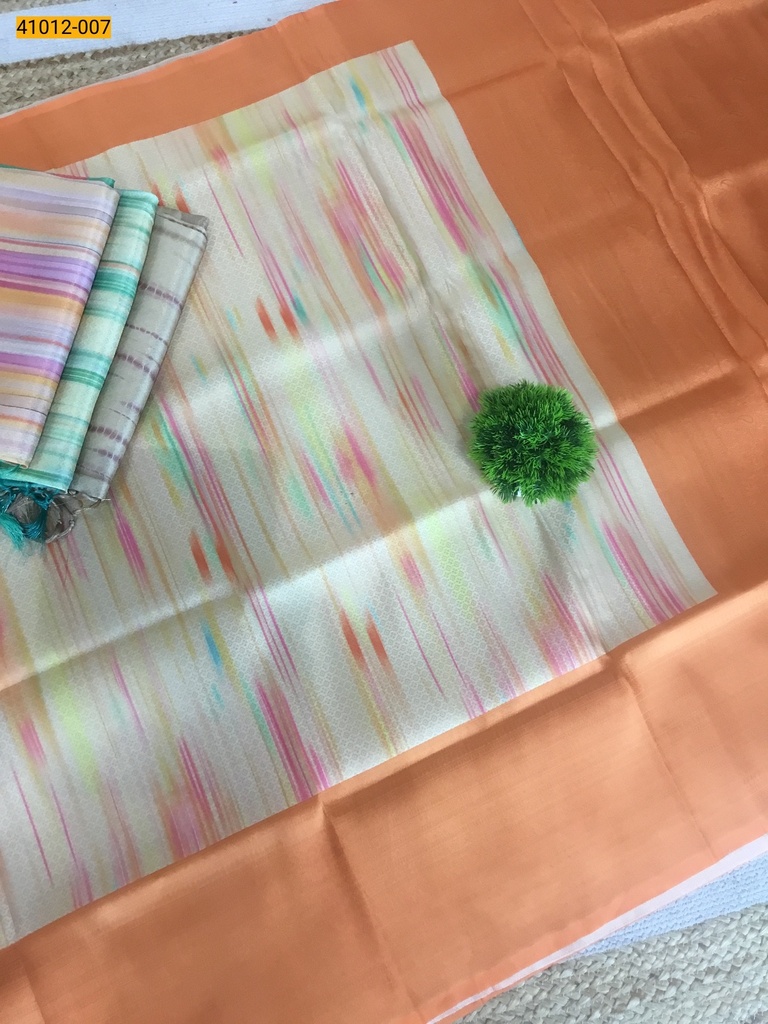 Digital Print Banarasi Soft Silk Saree