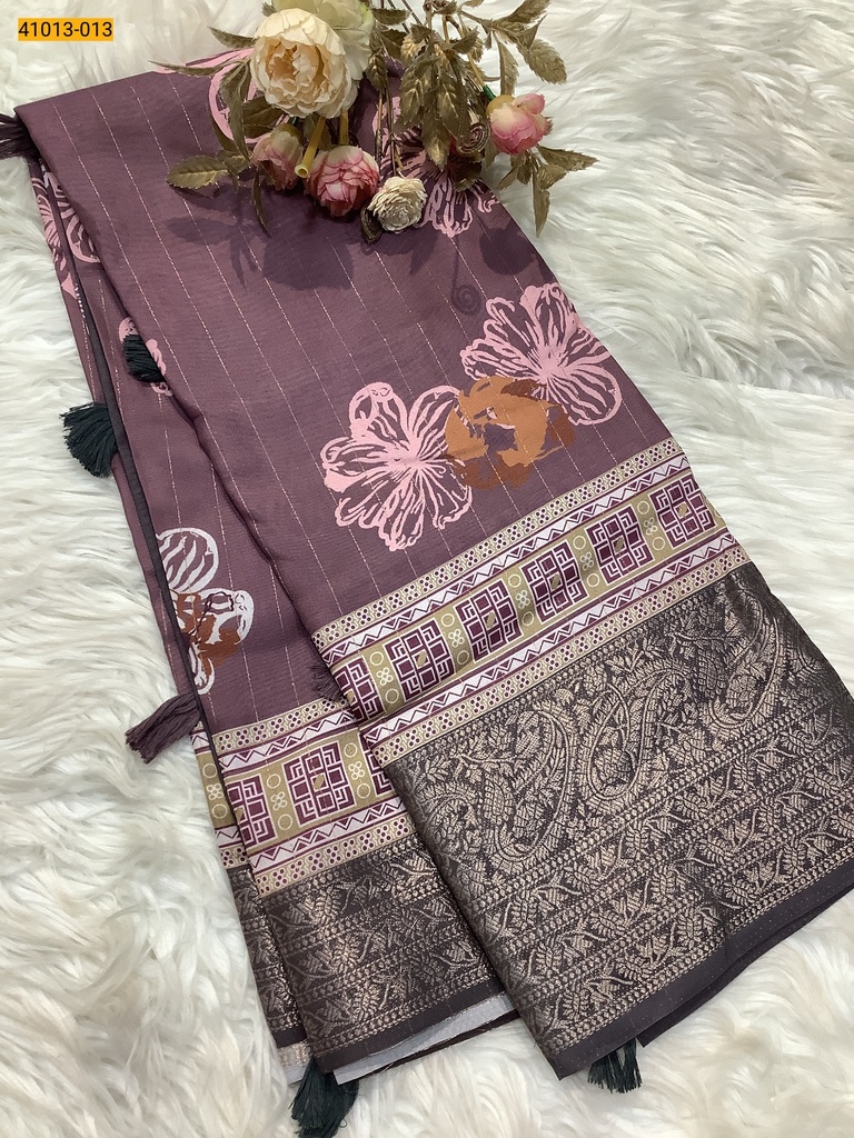[41013-013] Moss Crepe Silk Saree (41013-013)