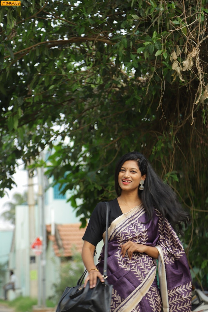 [71046-009] Soft Fancy Silky Tussar Saree
