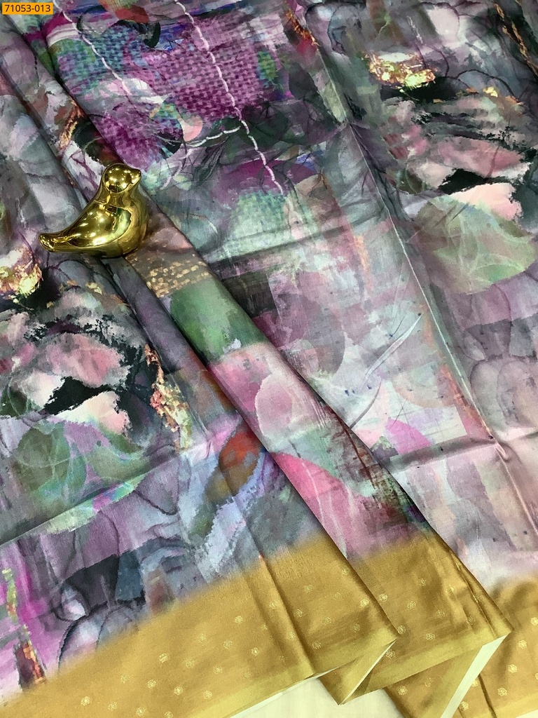 Soft Fancy Linen Silk Saree