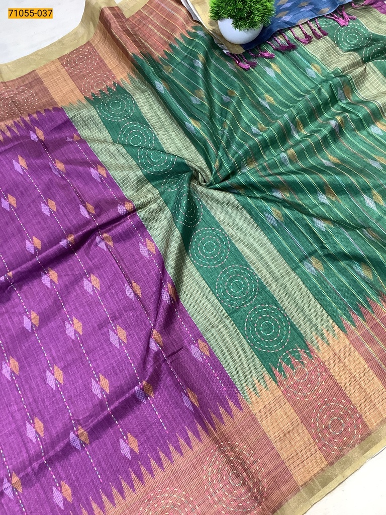 [71055-037] Fancy Printed Silk Saree (71055-037)