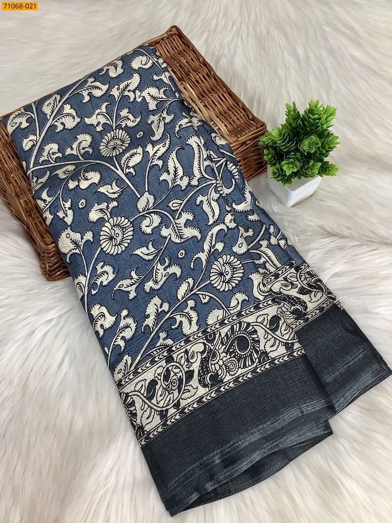 Fancy bhagalpur silk printed sarees