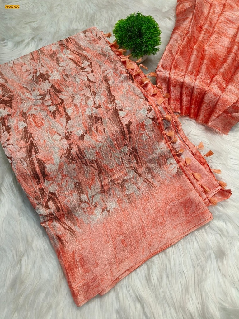 Fancy bhagalpur silk printed sarees